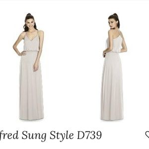 Dessy Oyster Alfred Sung Bridesmaids Dress